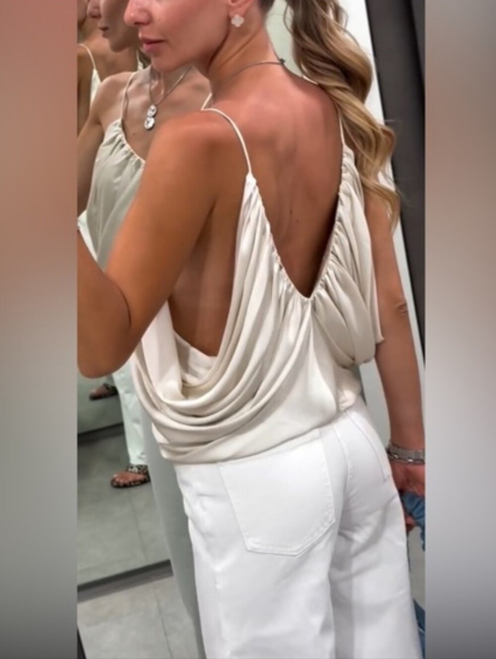 ZARA DRAPED SATIN EFFECT TOP SIZE M - Picture 13 of 16